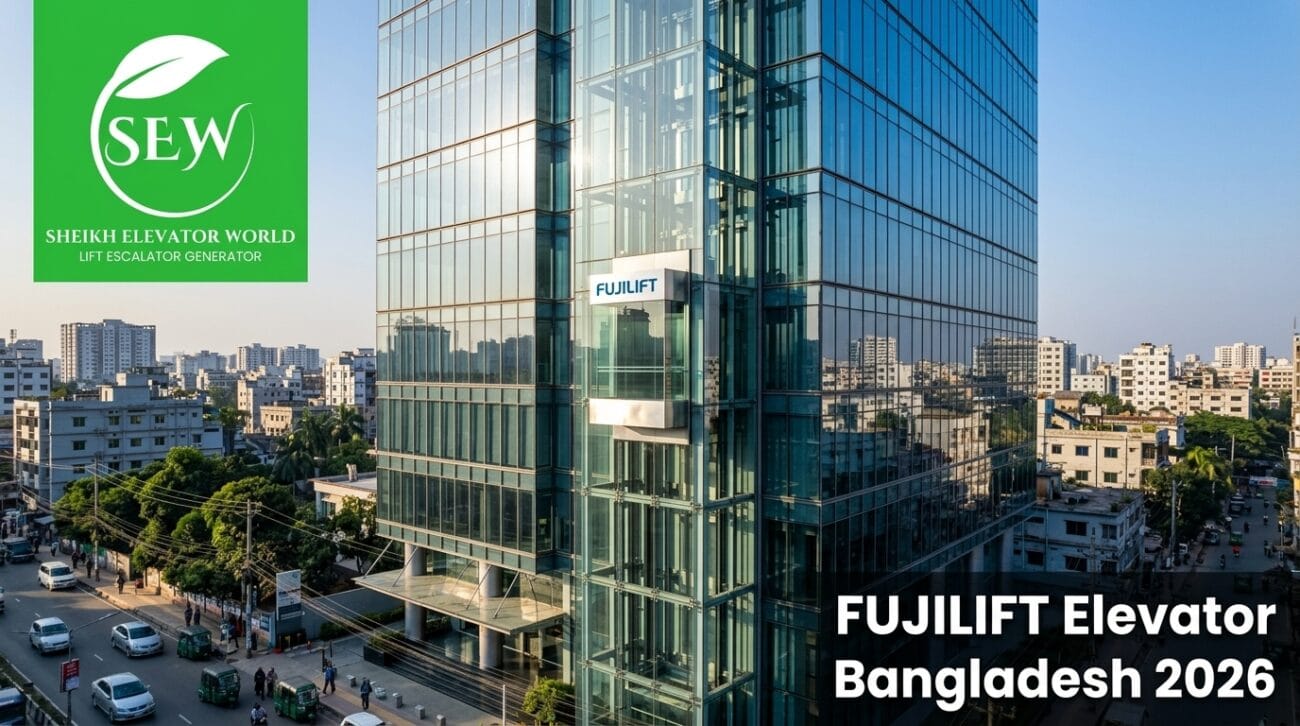 Luxury interior of FUJILIFT elevator Bangladesh with modern design, LED lighting, and premium finishes