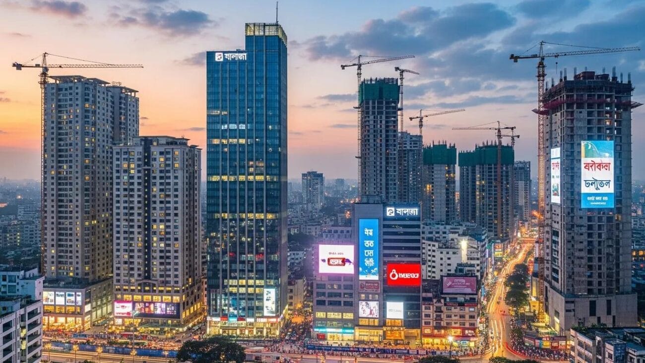Dhaka skyline illustrating urban growth and the importance of elevators in modern buildings