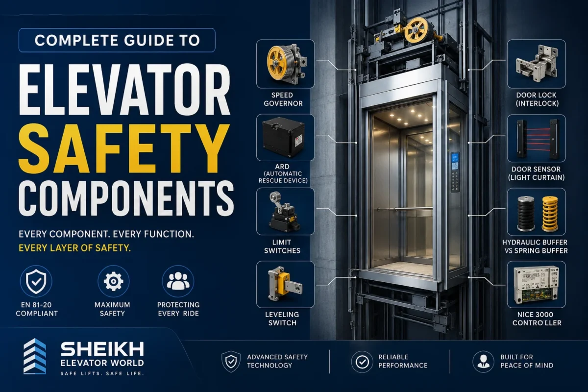 Elevator Safety Components showing properly