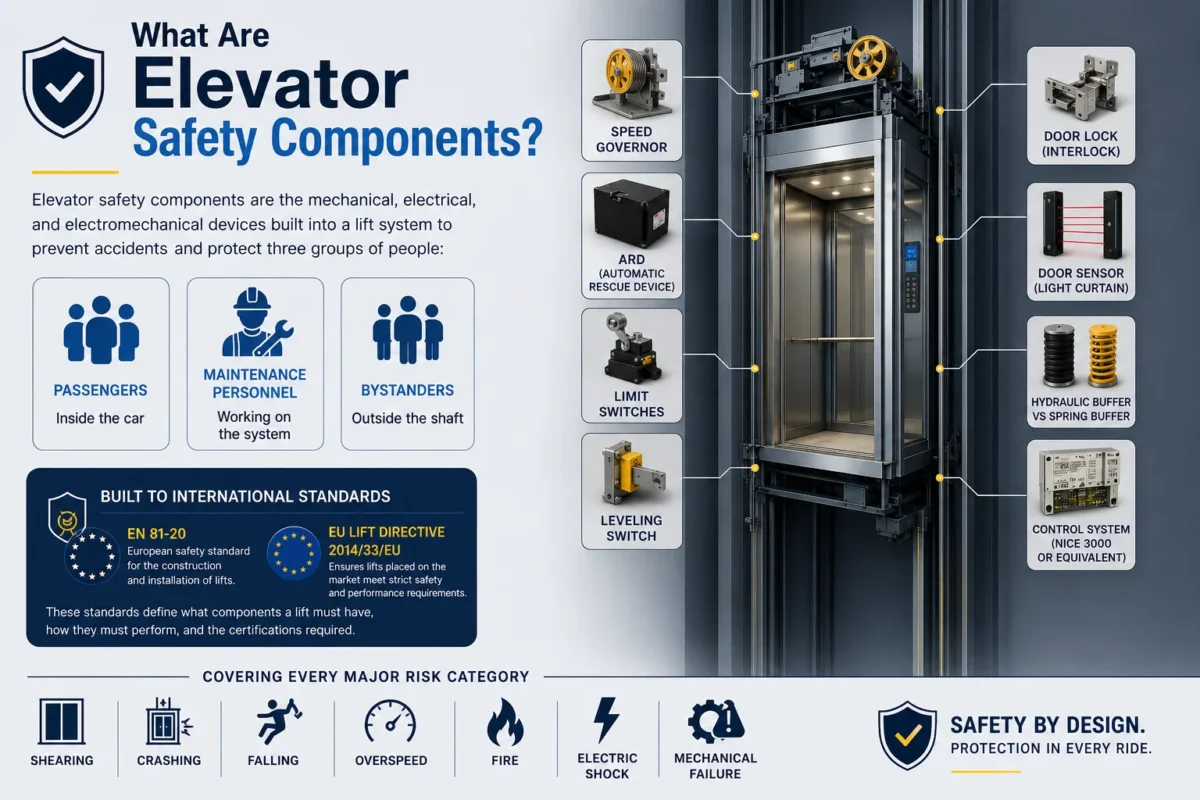 what are elevator safety components visiuals