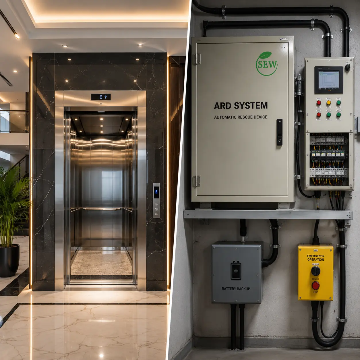 Modern Passenger Elevator And Ard Control Panel In The Machine Room By The Best Elevator Company In Dhaka